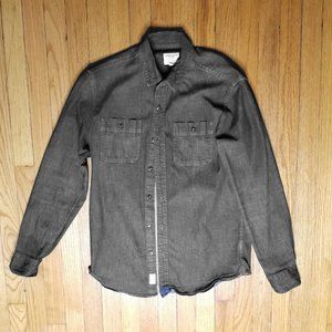 American Eagle Thin Gray Chambray Button Down, S